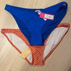 Blue and Orange Women's Swim Bottoms Kona Sol and Exhileration NWT size Large